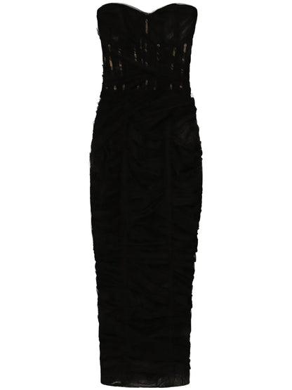 Draped Tulle Corset Dress