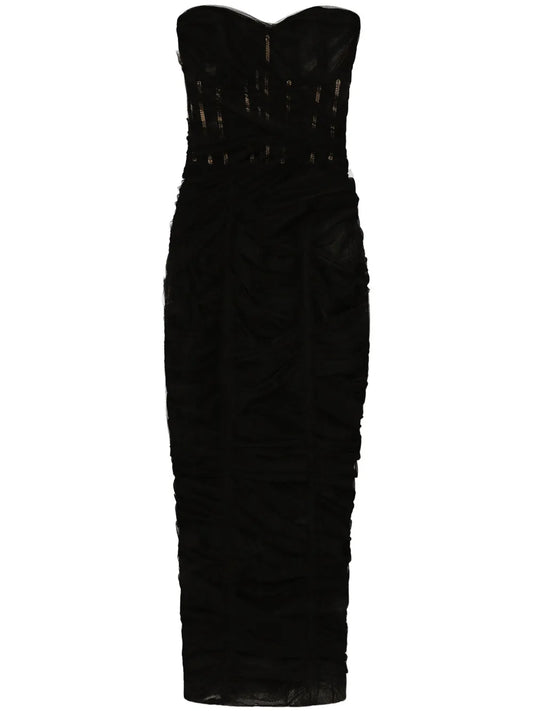 Draped Tulle Corset Dress