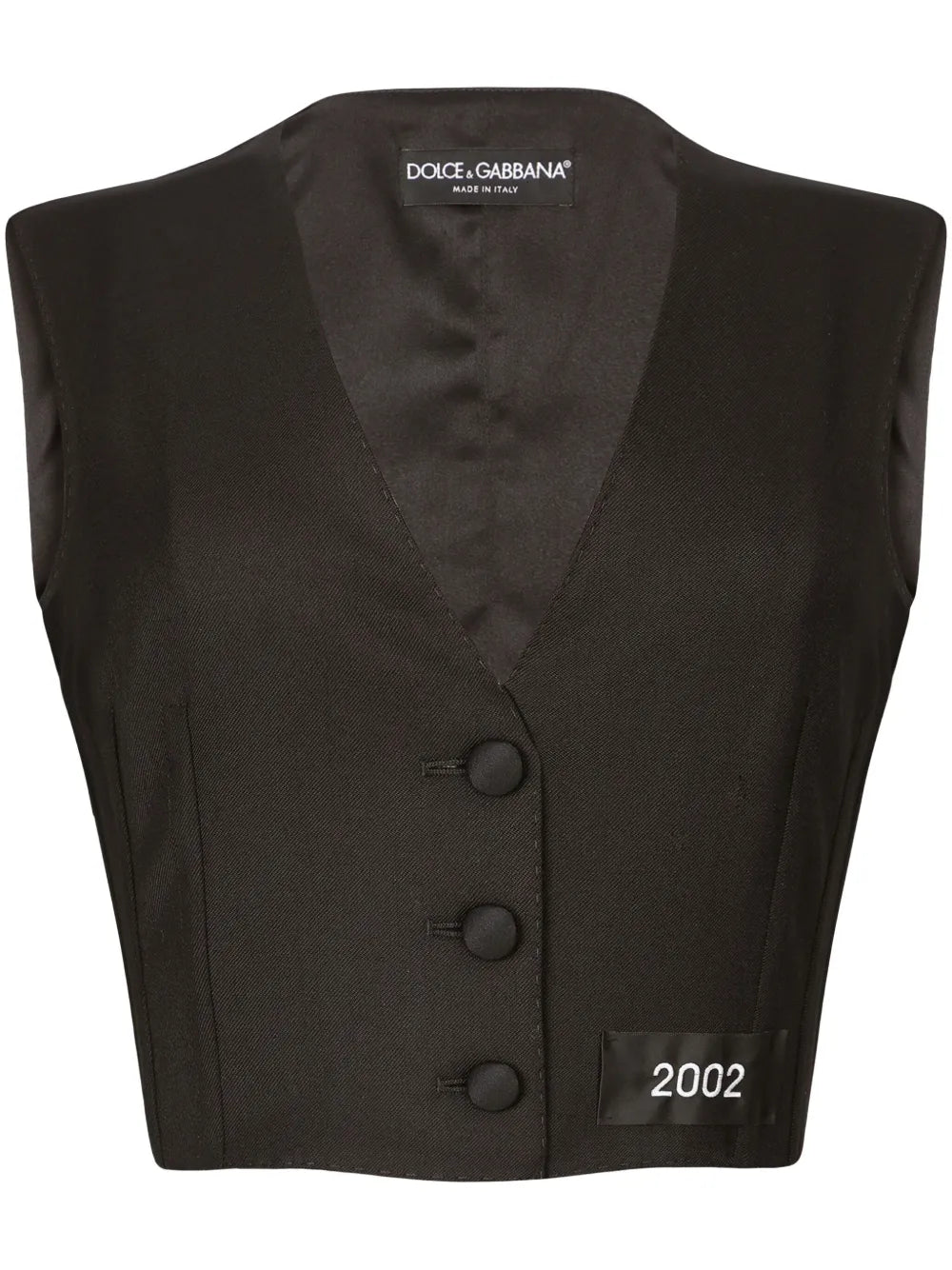 Number-Patch Tailored Cropped Vest