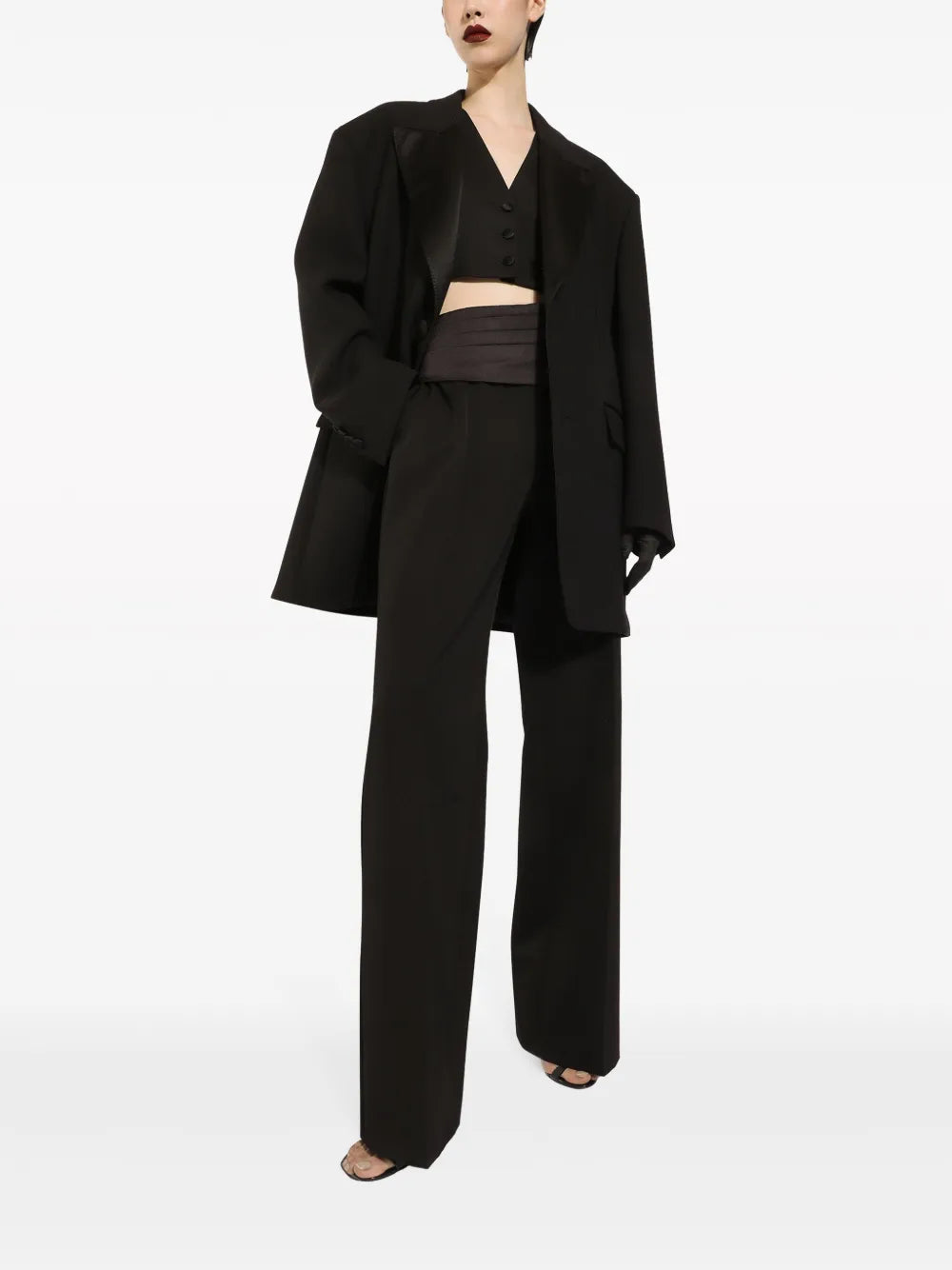 Number-Patch Tailored Cropped Vest