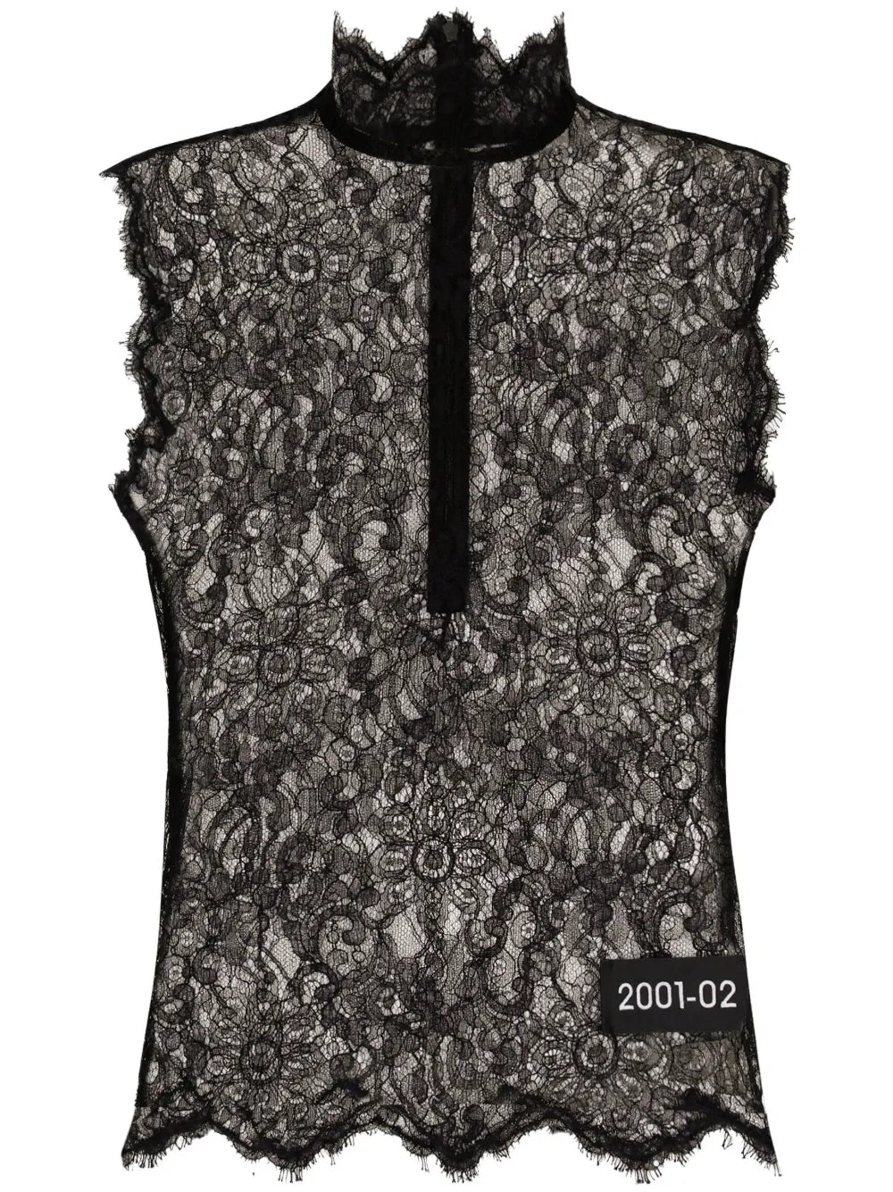 Logo-Patch Floral-Lace Top