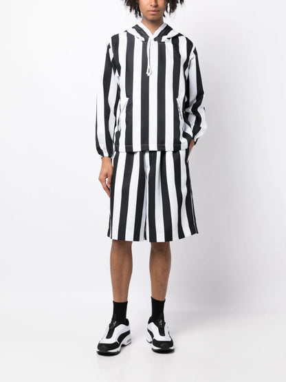 Striped-Print Knee-Length Shorts