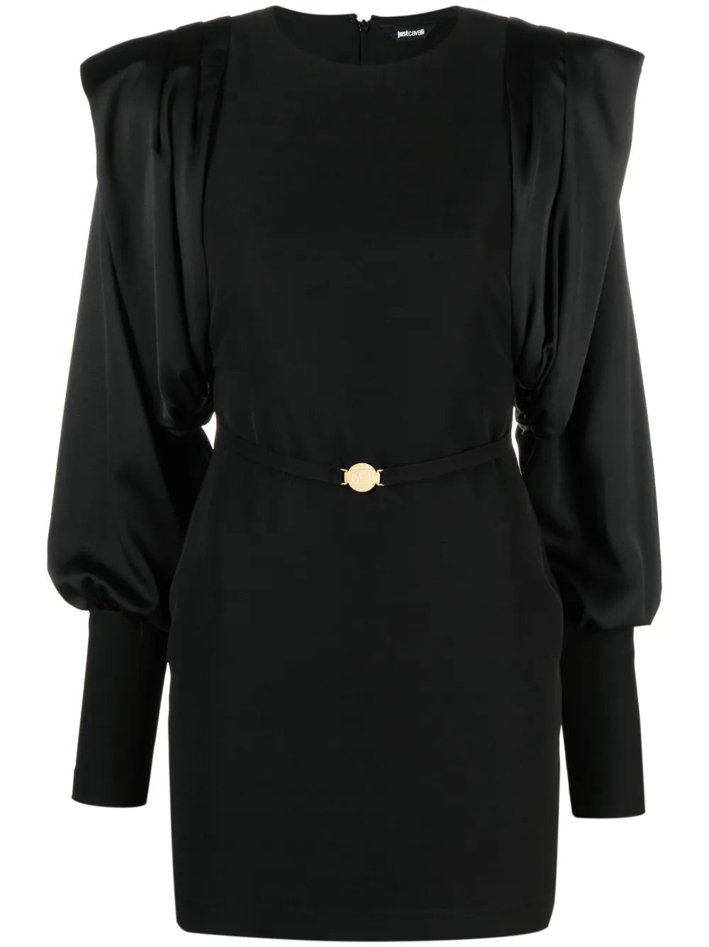Draped-Sleeve Belted Minidress