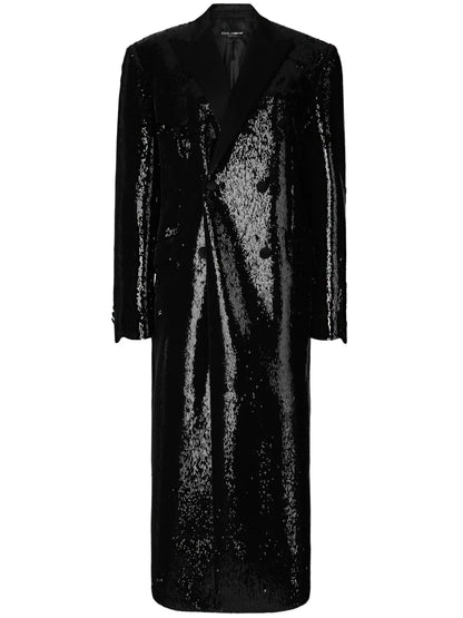 Peak-Lapel Double-Breasted Coat