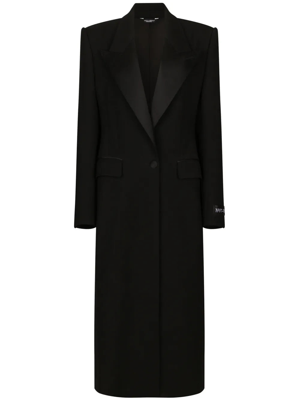 Peak-Lapel Single-Breasted Coat