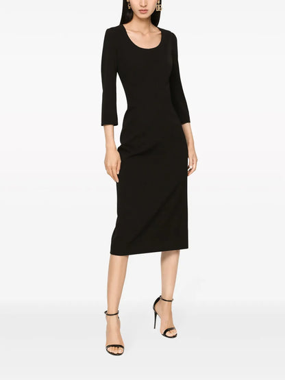 Wool-Blend Midi Dress