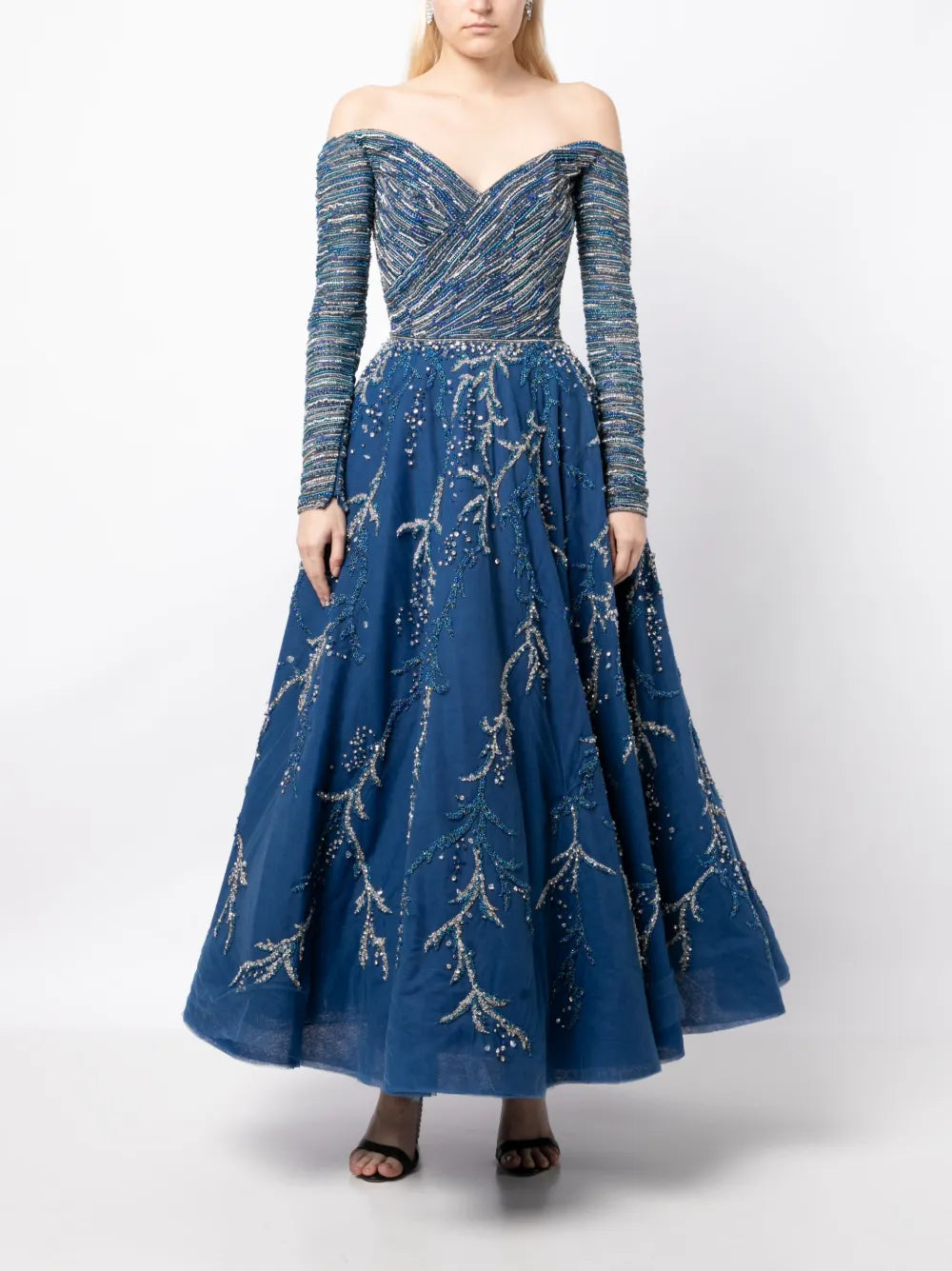 Beaded Off-Shoulder Dress