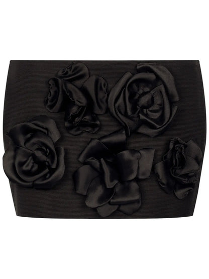3D-Floral Motif Mini Shorts