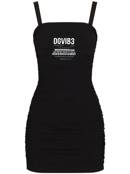 Logo-Print Ruched Minidress