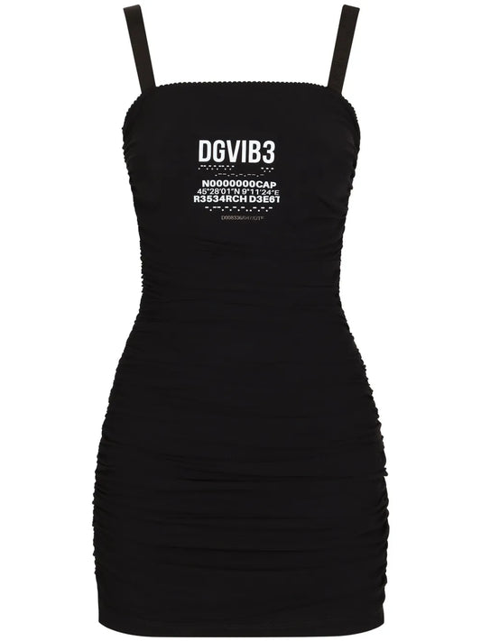 Logo-Print Ruched Minidress