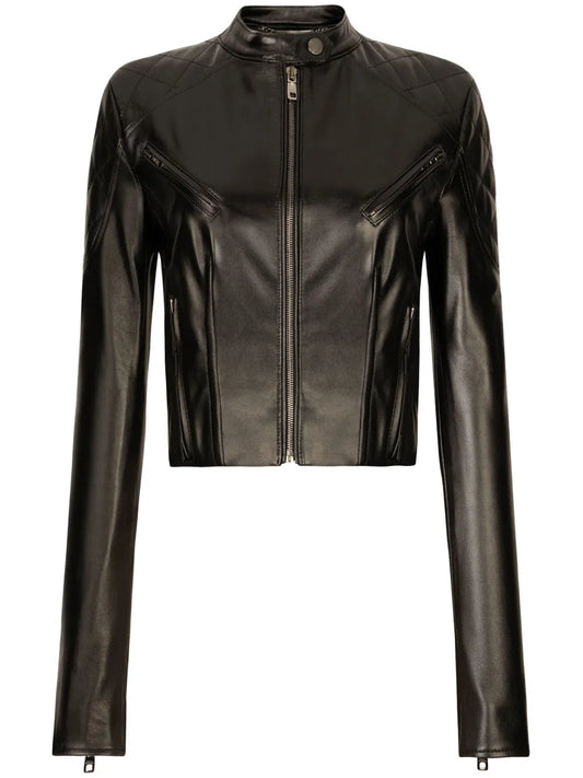 Zip-Up Leather Jacket