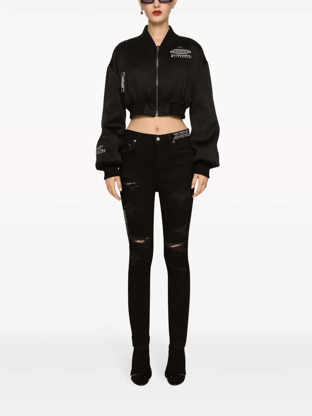 Logo-Print Cropped Jacket