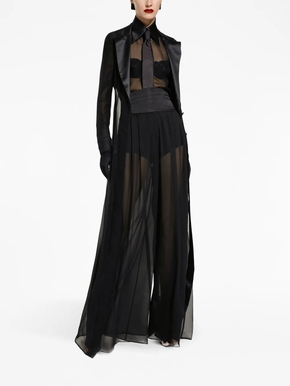 Wide-Leg Stretch-Silk Trousers