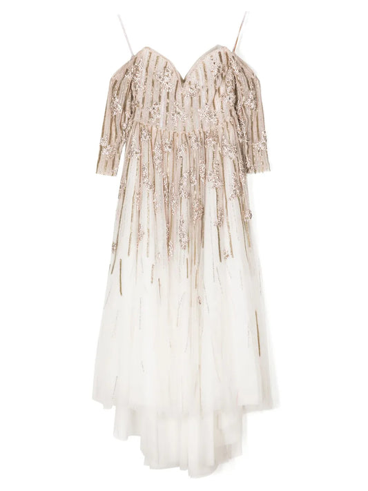 Bead-Embellished Tulle Dress