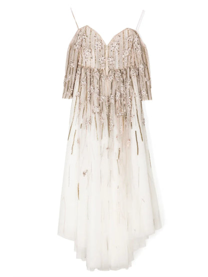 Bead-Embellished Tulle Dress
