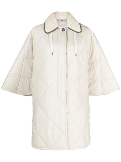 Wide-Sleeve Quilted Coat