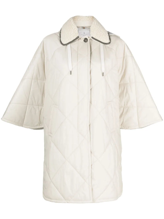 Wide-Sleeve Quilted Coat
