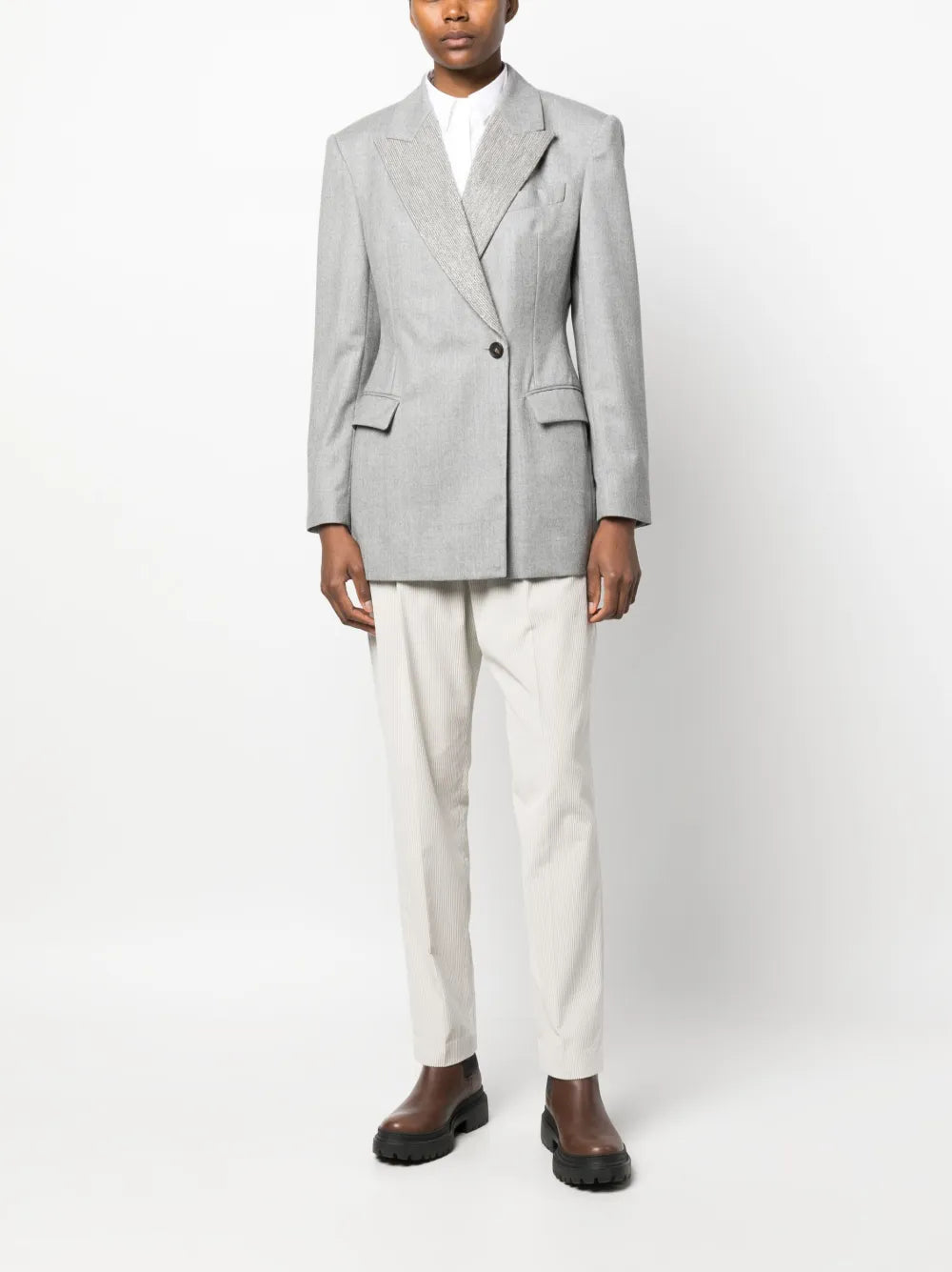 Single-Breasted Button-Fastening Blazer