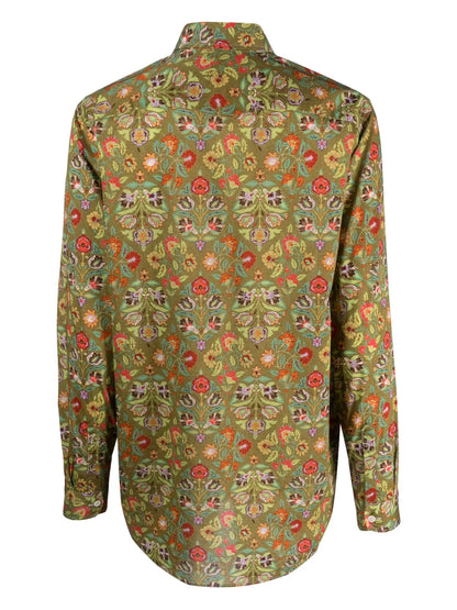 Botanical-Print Cotton Shirt