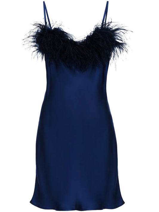 Boheme Feather-Trim Minidress