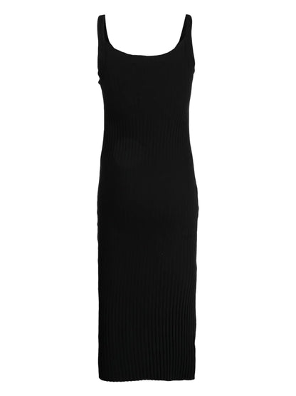 Twist-Detail Ribbed-Knit Dress