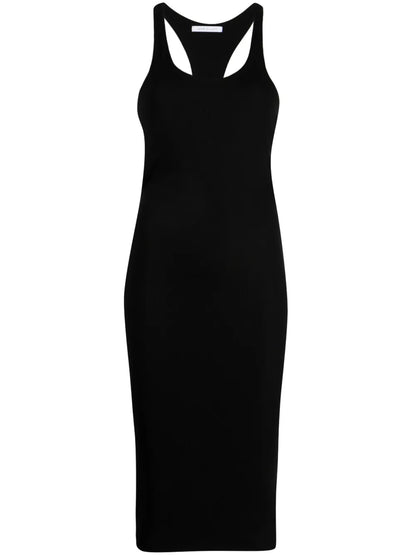 Sleeveless Ribbed-Knit Midi Dress
