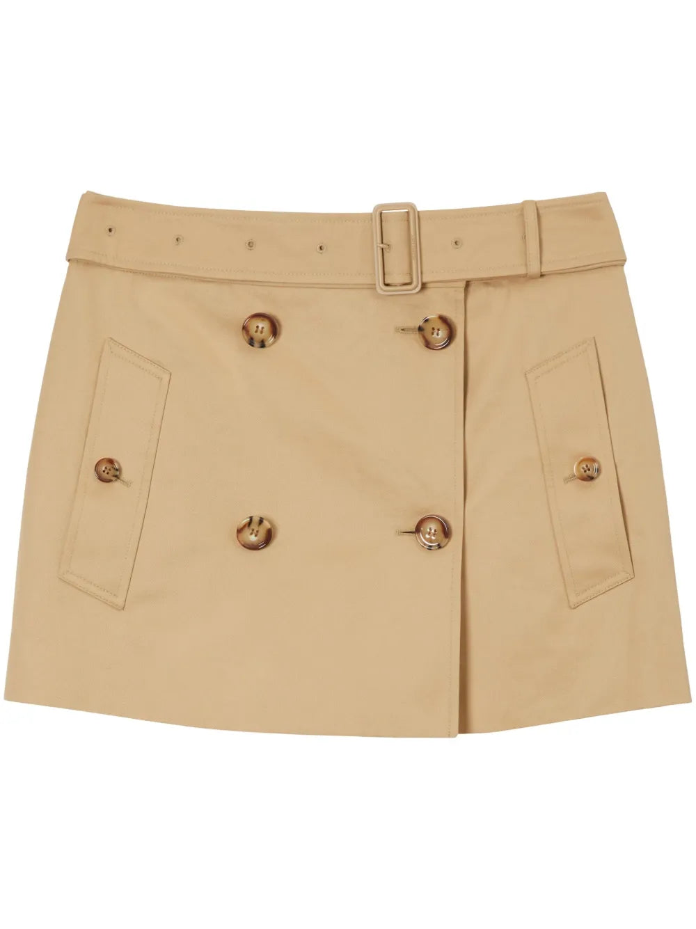 Gabardine Trench Cotton Miniskirt
