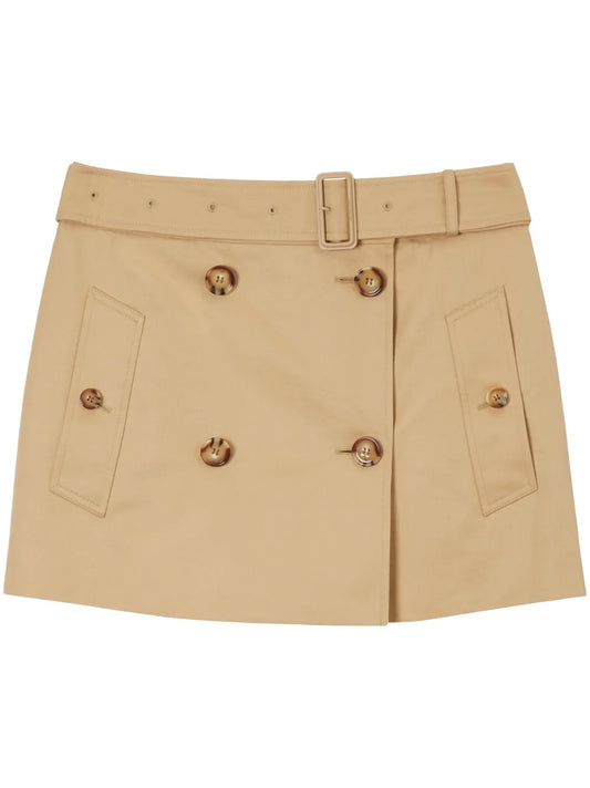 Gabardine Trench Cotton Miniskirt