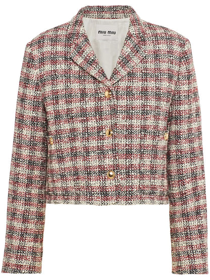 Checked Single-Breasted Jacket