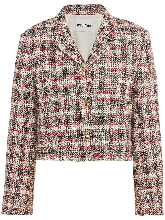 Checked Single-Breasted Jacket
