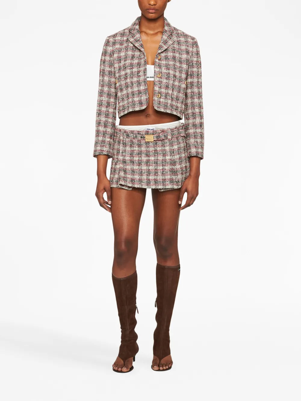 Checked Single-Breasted Jacket
