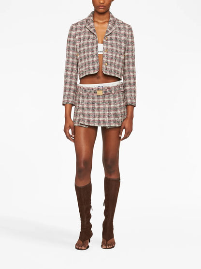 Checked Single-Breasted Jacket