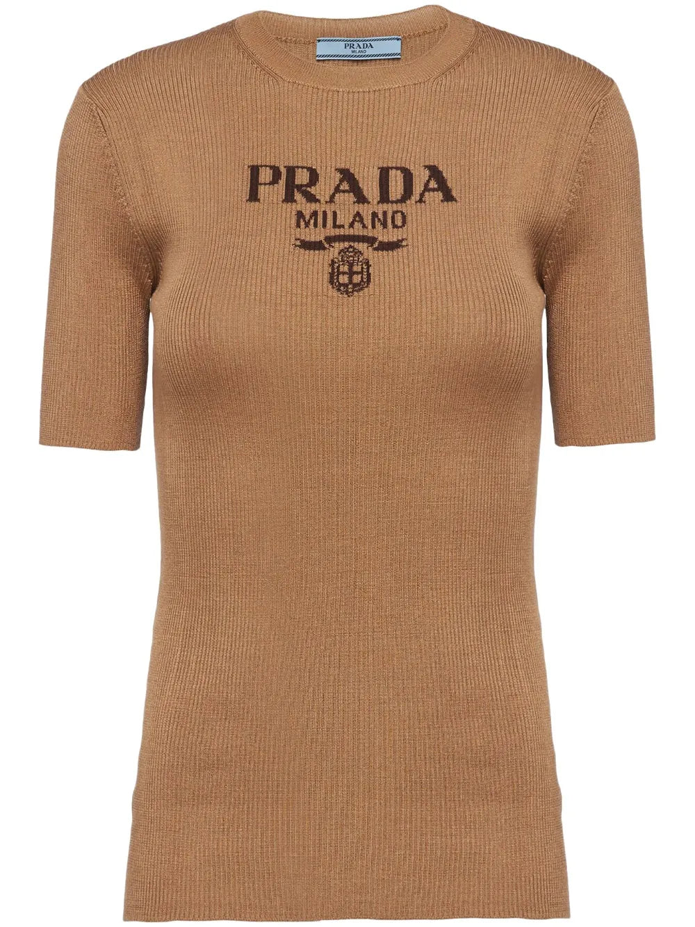 Logo-Intarsia Silk Top