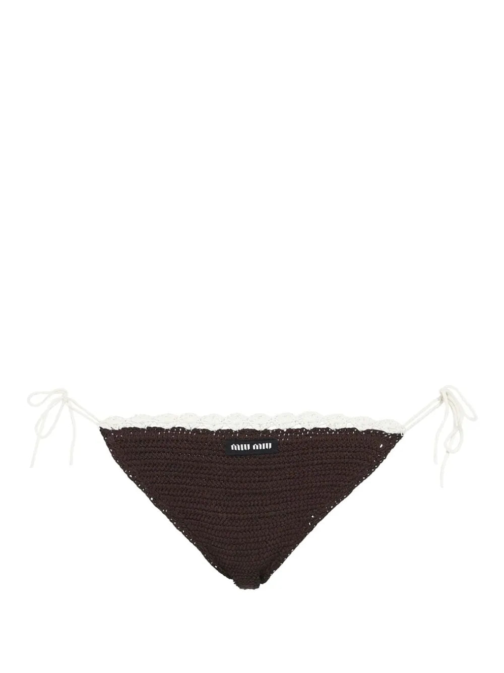 Crochet-Knit Embroidered-Logo Bikini Bottoms