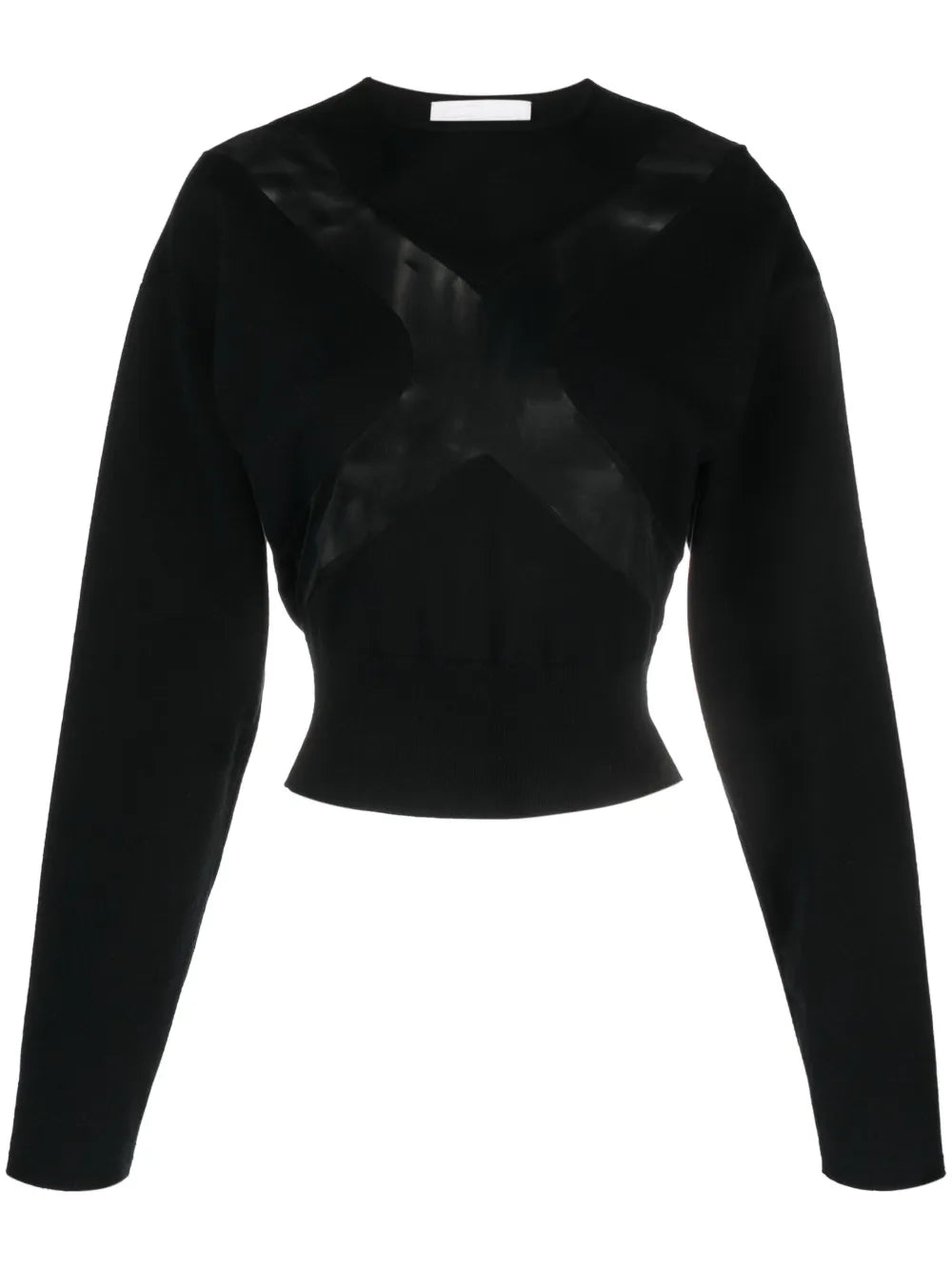 Sheer-Panelling Cotton T-Shirt