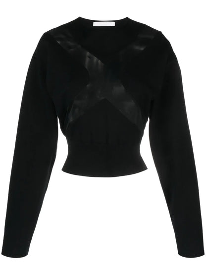 Sheer-Panelling Cotton T-Shirt