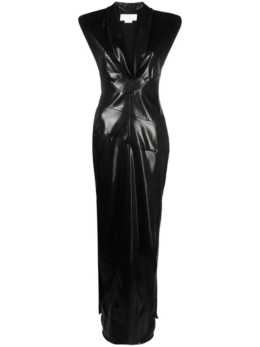 Plunging V-Neck Long Dress