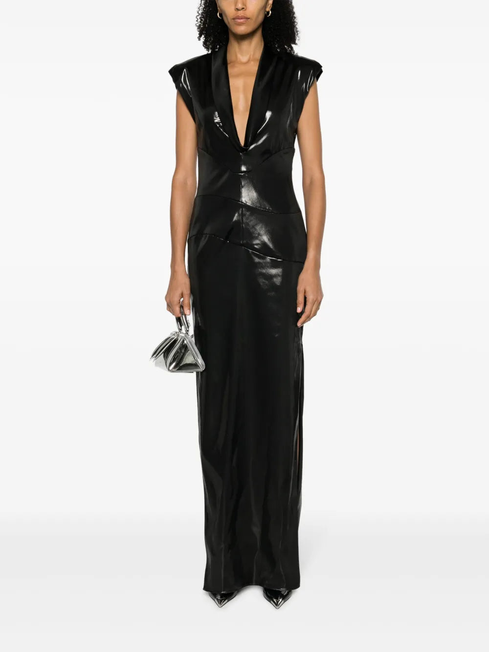 Plunging V-Neck Long Dress