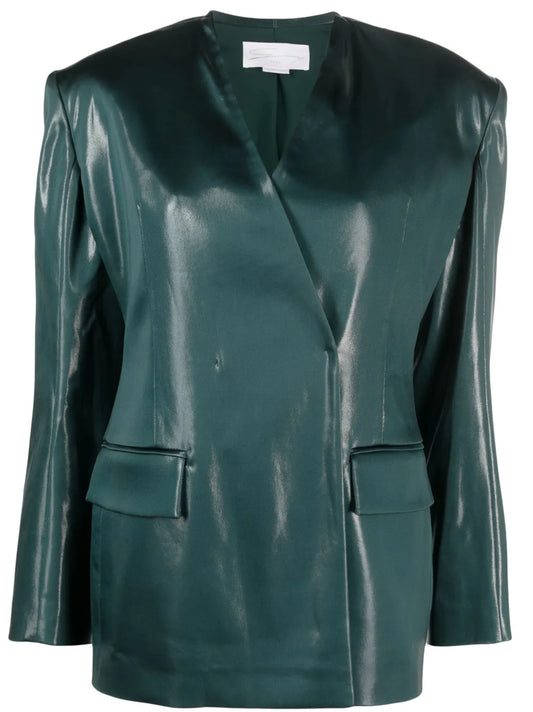Asymmetric V-Neck Blazer