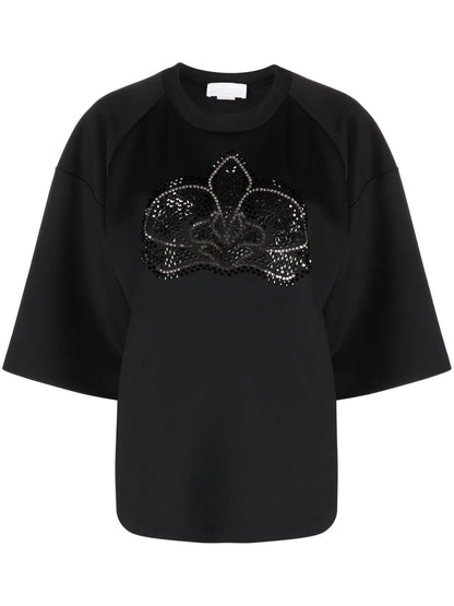 Crystal-Embellished Short-Sleeved T-Shirt