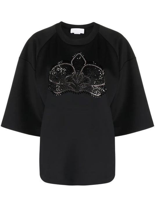 Crystal-Embellished Short-Sleeved T-Shirt