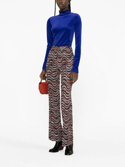 Jacquard Straight-Leg Trousers