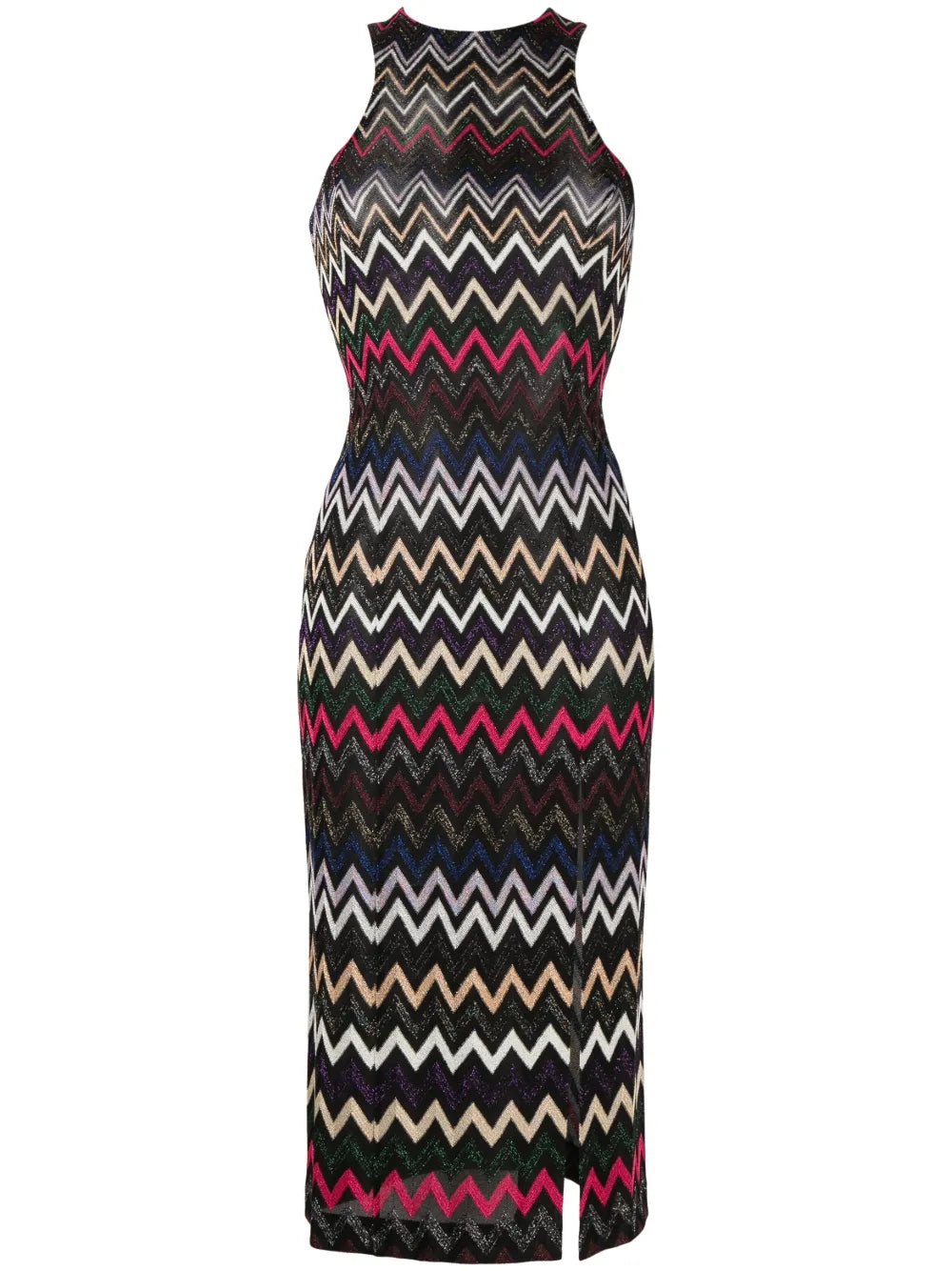 Zigzag-Woven Midi Dress