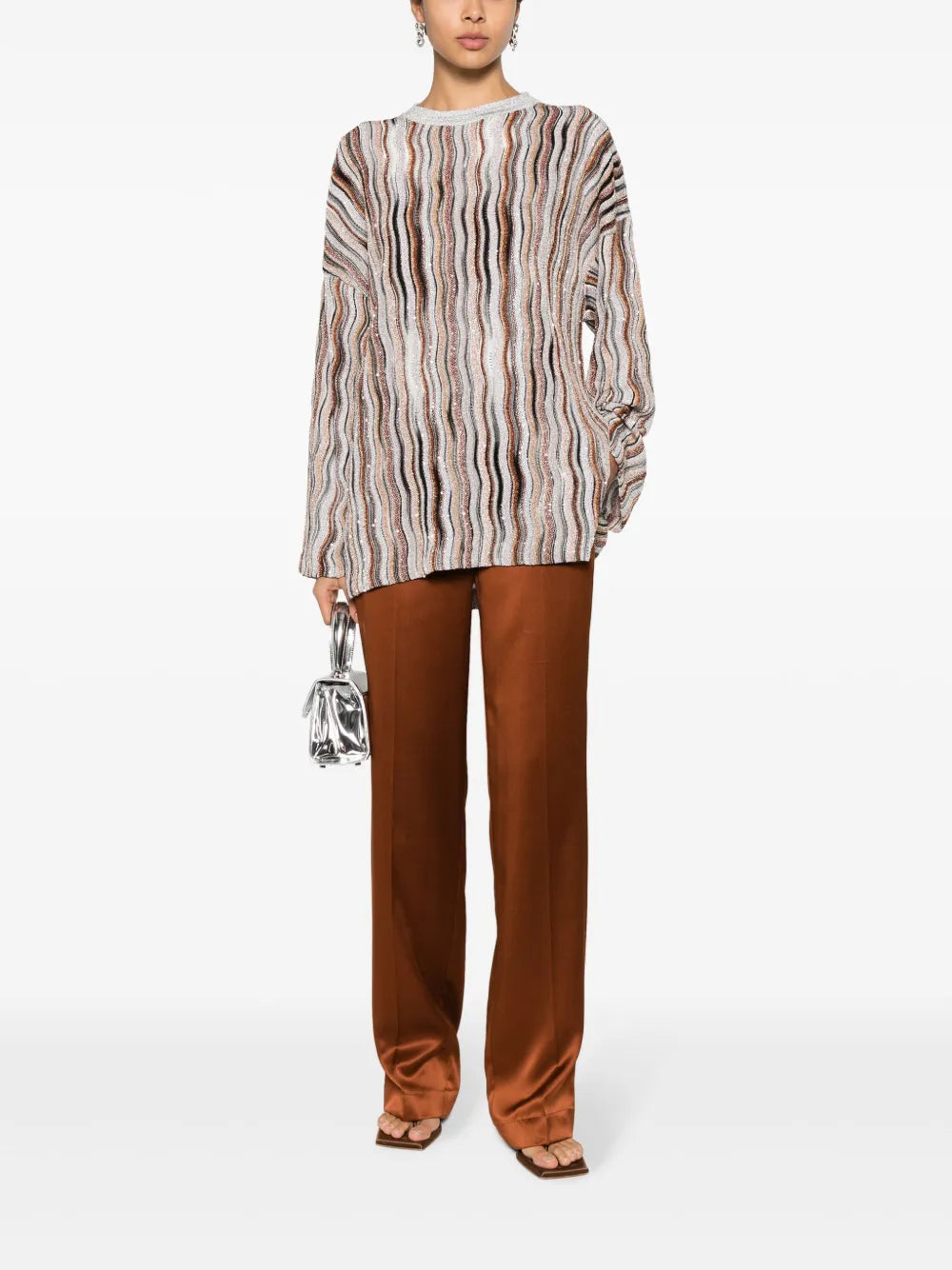 Lurex-Detail Drop-Shoulder Jumper