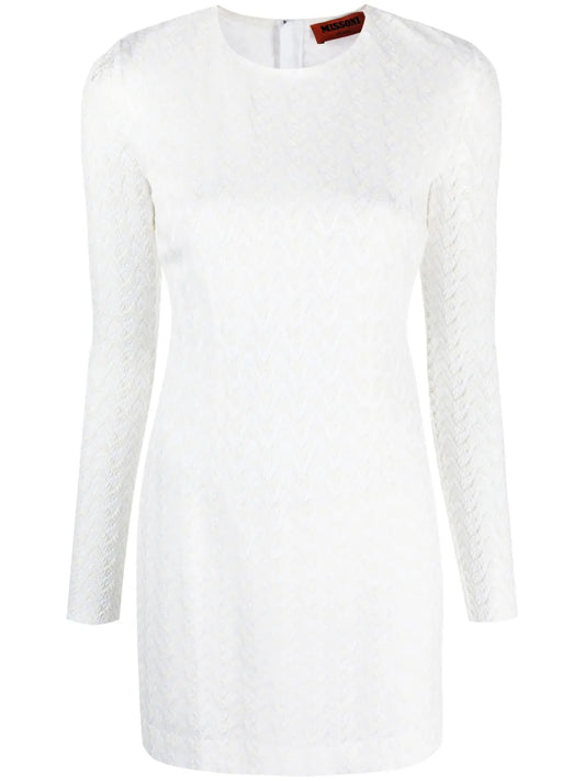 Zigzag Crochet-Knit Minidress