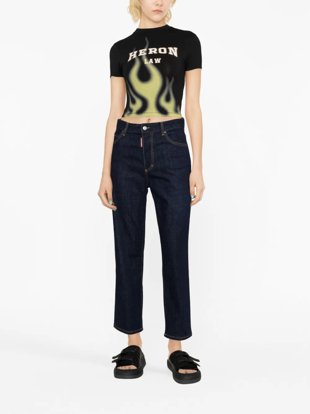 Logo-Patch Straight-Leg Jeans