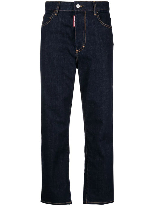 Logo-Patch Straight-Leg Jeans