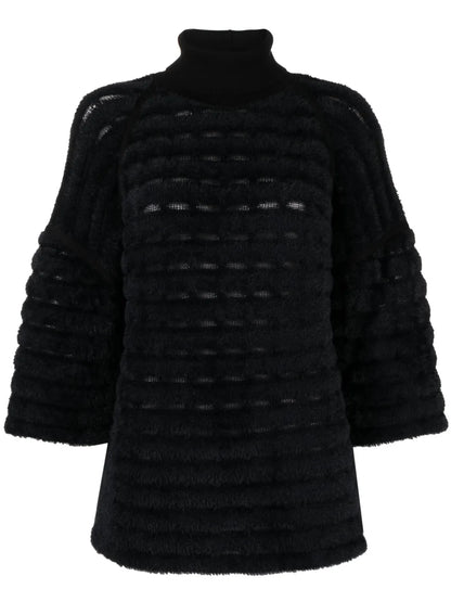 Roll-Neck Textured-Finish Jumper