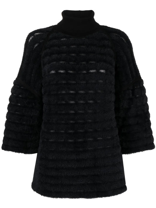 Roll-Neck Textured-Finish Jumper