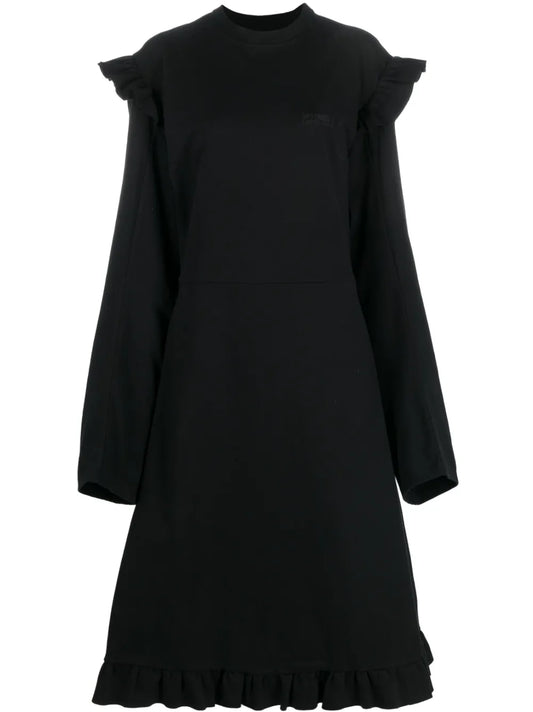 Ruffle-Detail Midi Dress